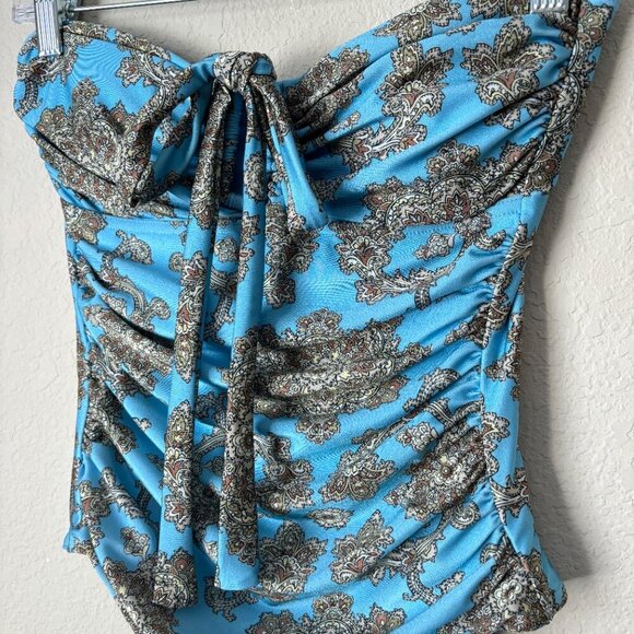 ZIMMERMANN Fiesta Square Link One-Piece Boho Printed Swimsuit Size 1 - Picture 5 of 15